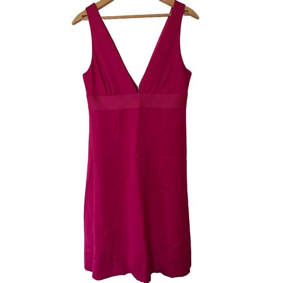 J. Crew Women's Size 8 Pink Knee Length Sheath Dress 100% Wool Sleeveless V-Neck - Picture 2 of 6